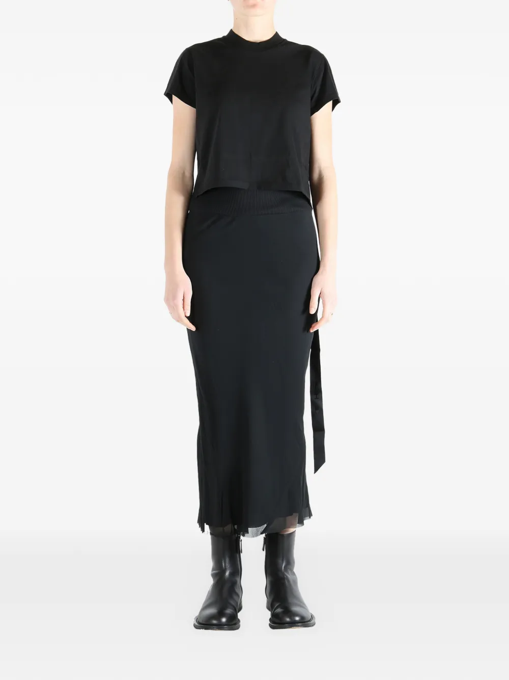 Rick Owens DRKSHDW Cropped T-shirt Zwart