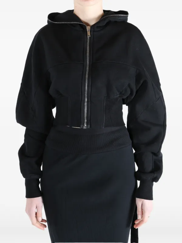 Rick Owens DRKSHDW ジップアップ パーカー | ブラック | FARFETCH JP
