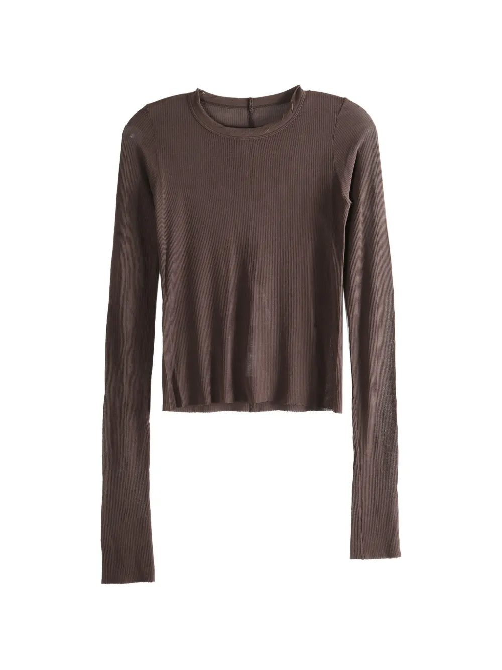 Rick Owens ribbed long-sleeved top - Marrone
