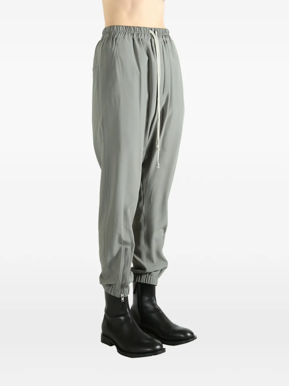  Rick Owens Drawstring Zip Trousers - Green 