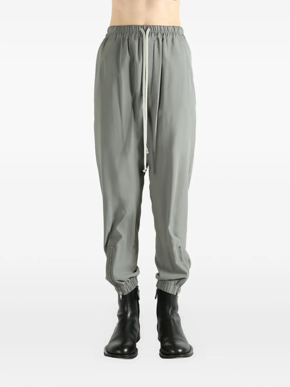  Rick Owens Drawstring Zip Trousers - Green 