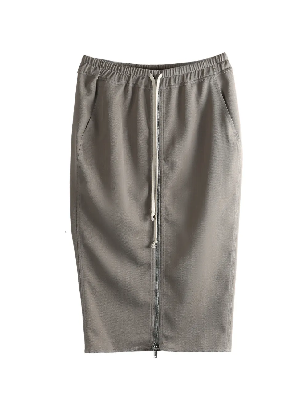Rick Owens zip detail midi skirt - Grigio