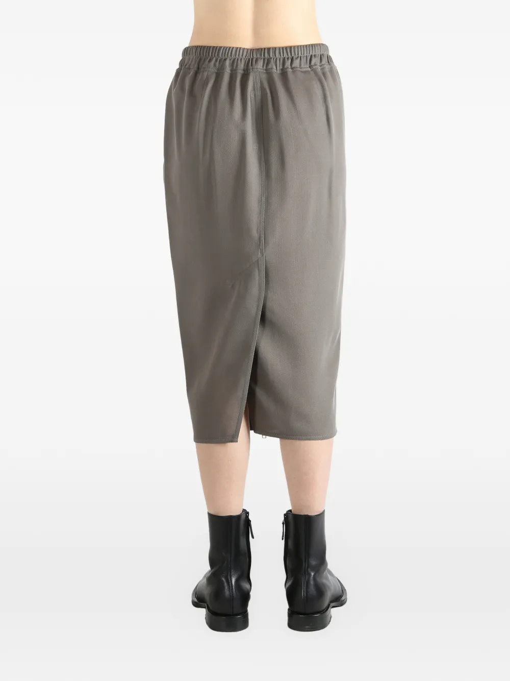  Rick Owens Zip Detail Midi Skirt - Grey 