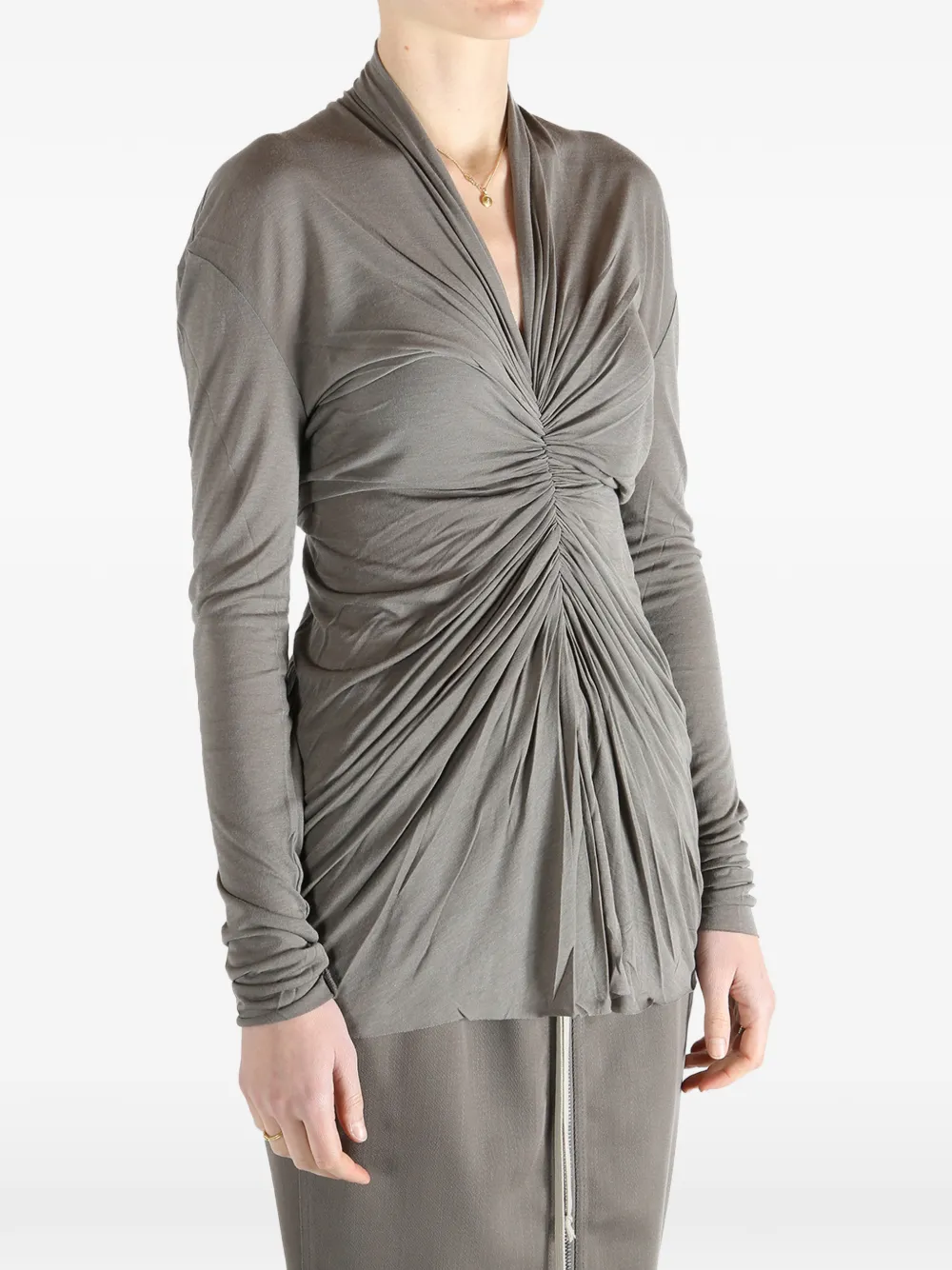 Rick Owens Gedrapeerde top Grijs