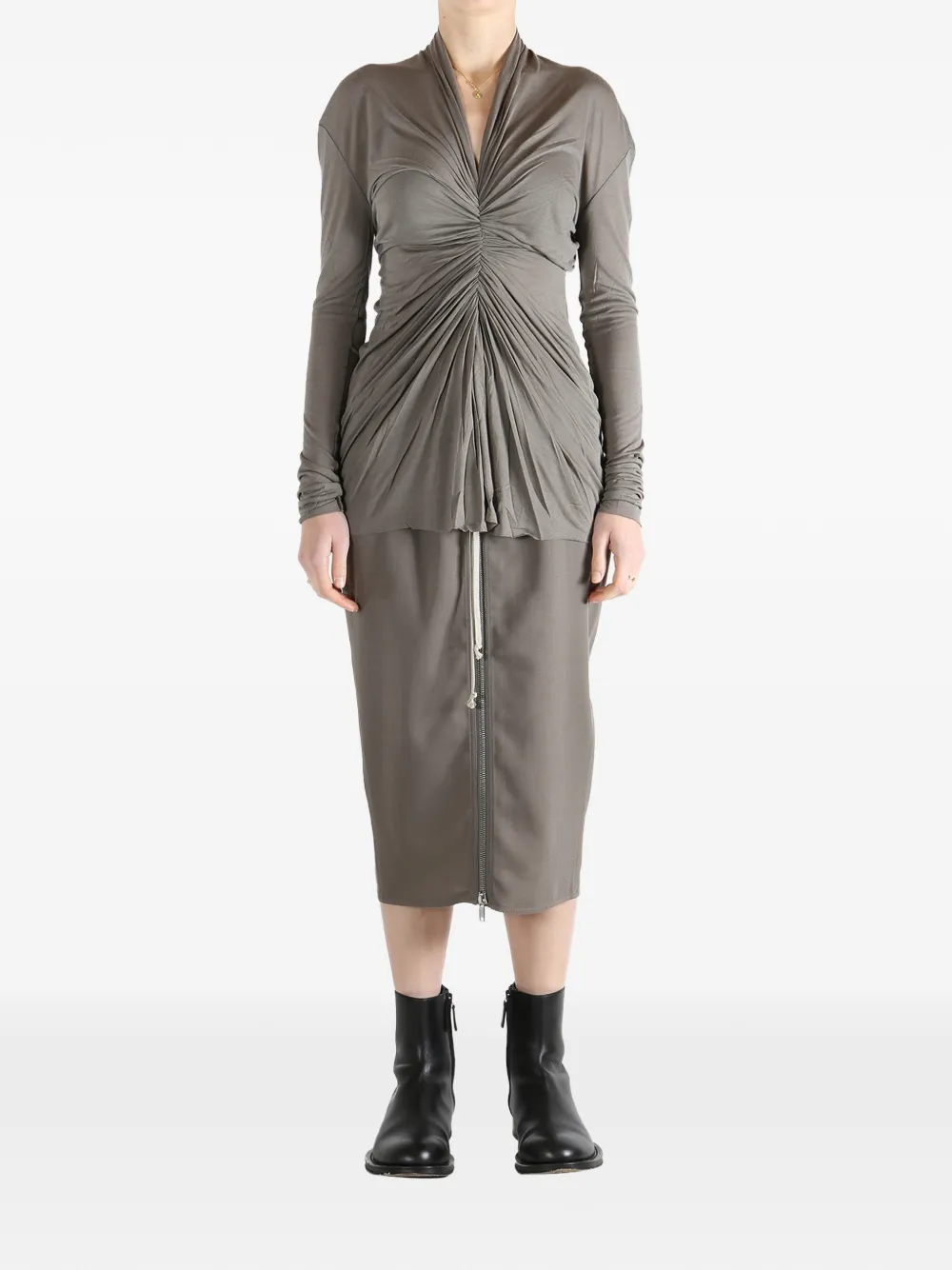 Rick Owens Gedrapeerde top Grijs