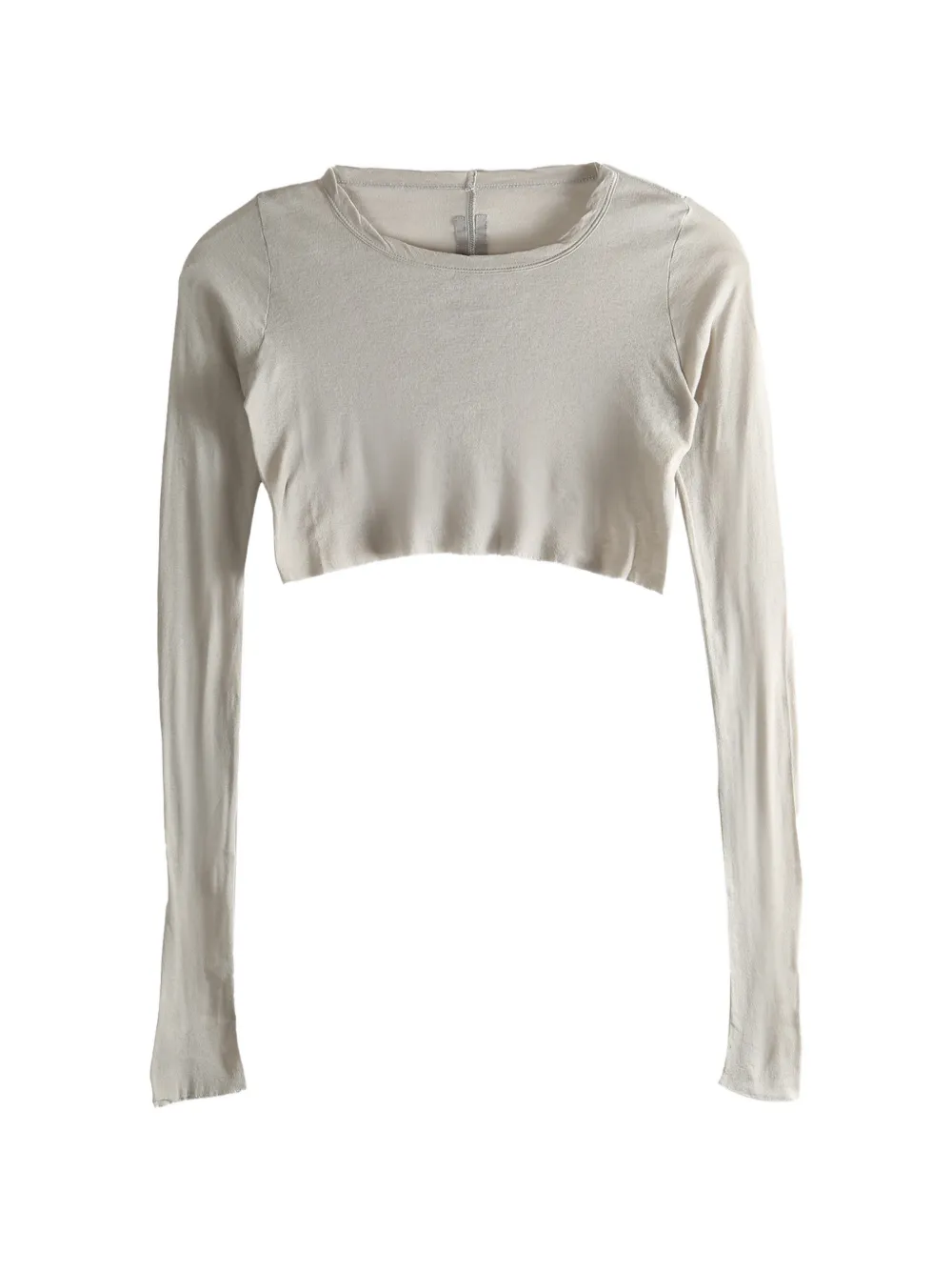 Rick Owens long-sleeved cropped top - Grigio
