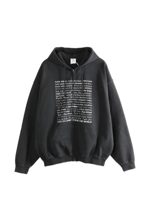 VETEMENTS ジップアップ パーカー | ブラック | FARFETCH JP