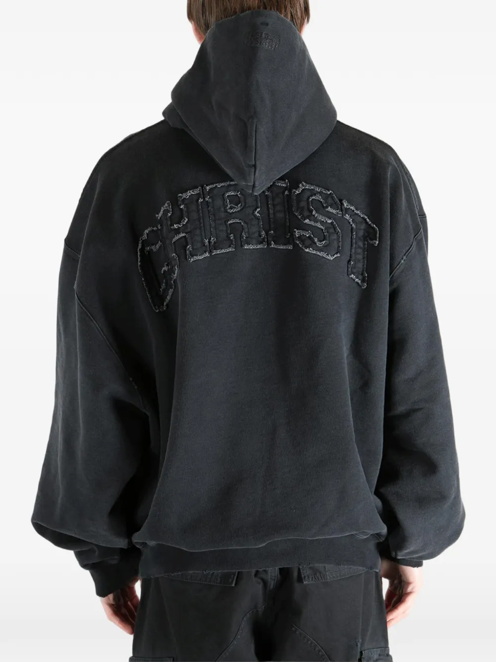 VETEMENTS Hoodie met franje en rits Zwart