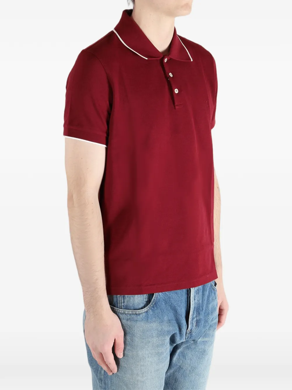 Saint Laurent Poloshirt met Cassandre-borduurwerk Rood