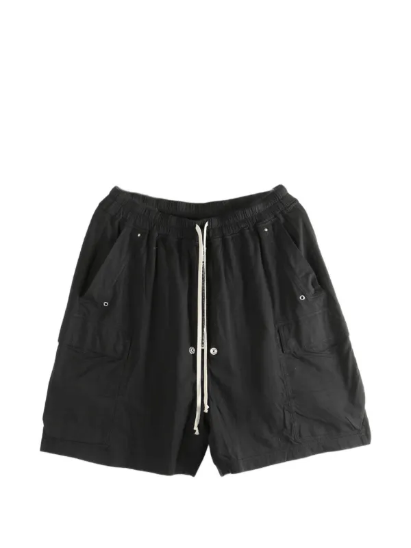 RickOwensカーゴショートパンツ ブラック 合成皮革 Rick Owens DRKSHDW ドローストリング カーゴショートパンツ