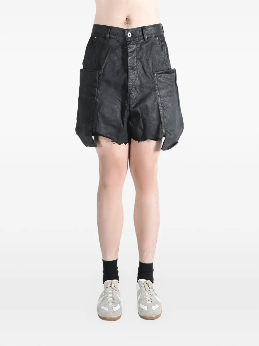 Rick Owens DRKSHDW Cargo shorts met franje afwerking Zwart