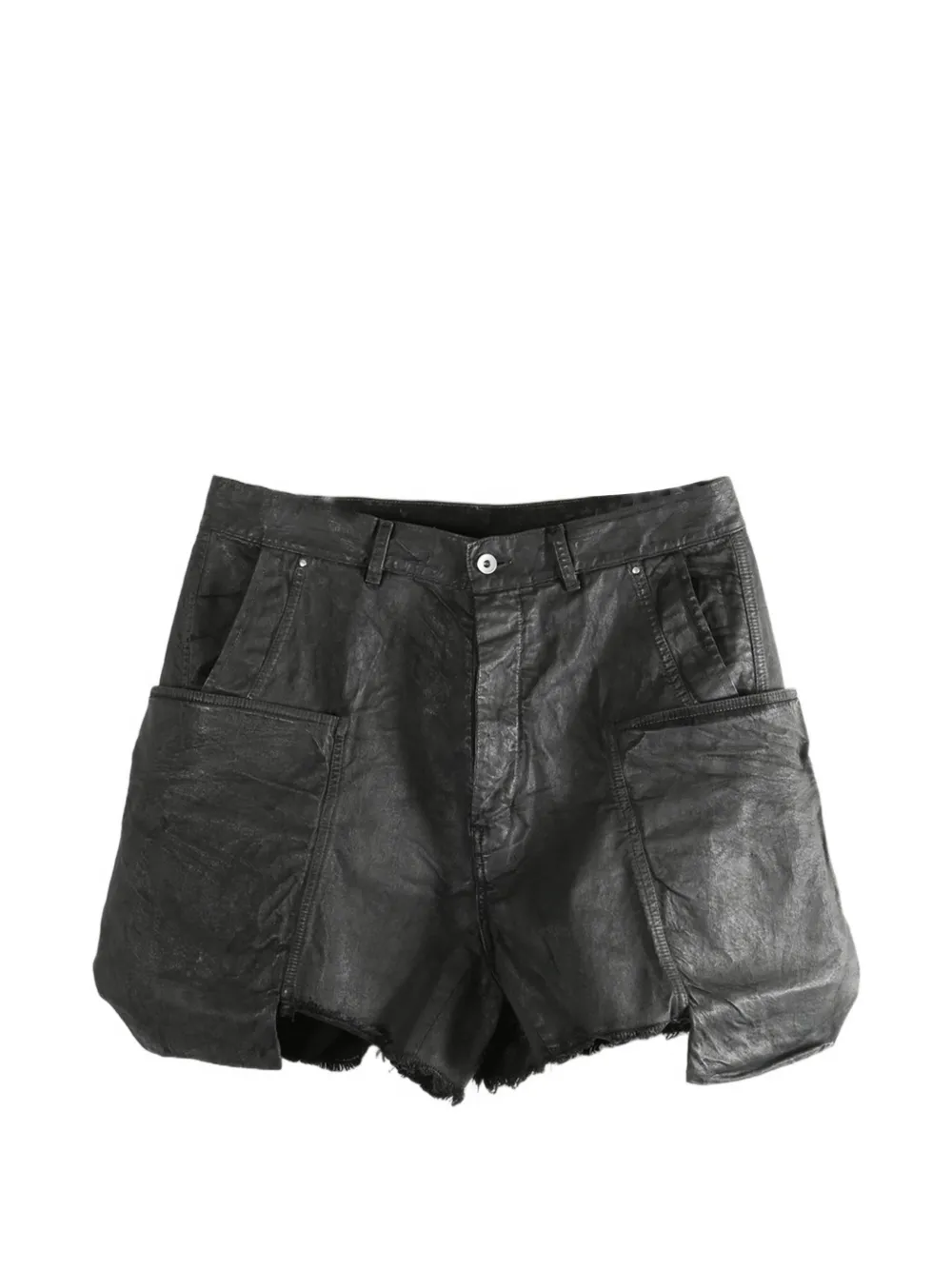 Rick Owens DRKSHDW frayed-hem cargo shorts - Nero