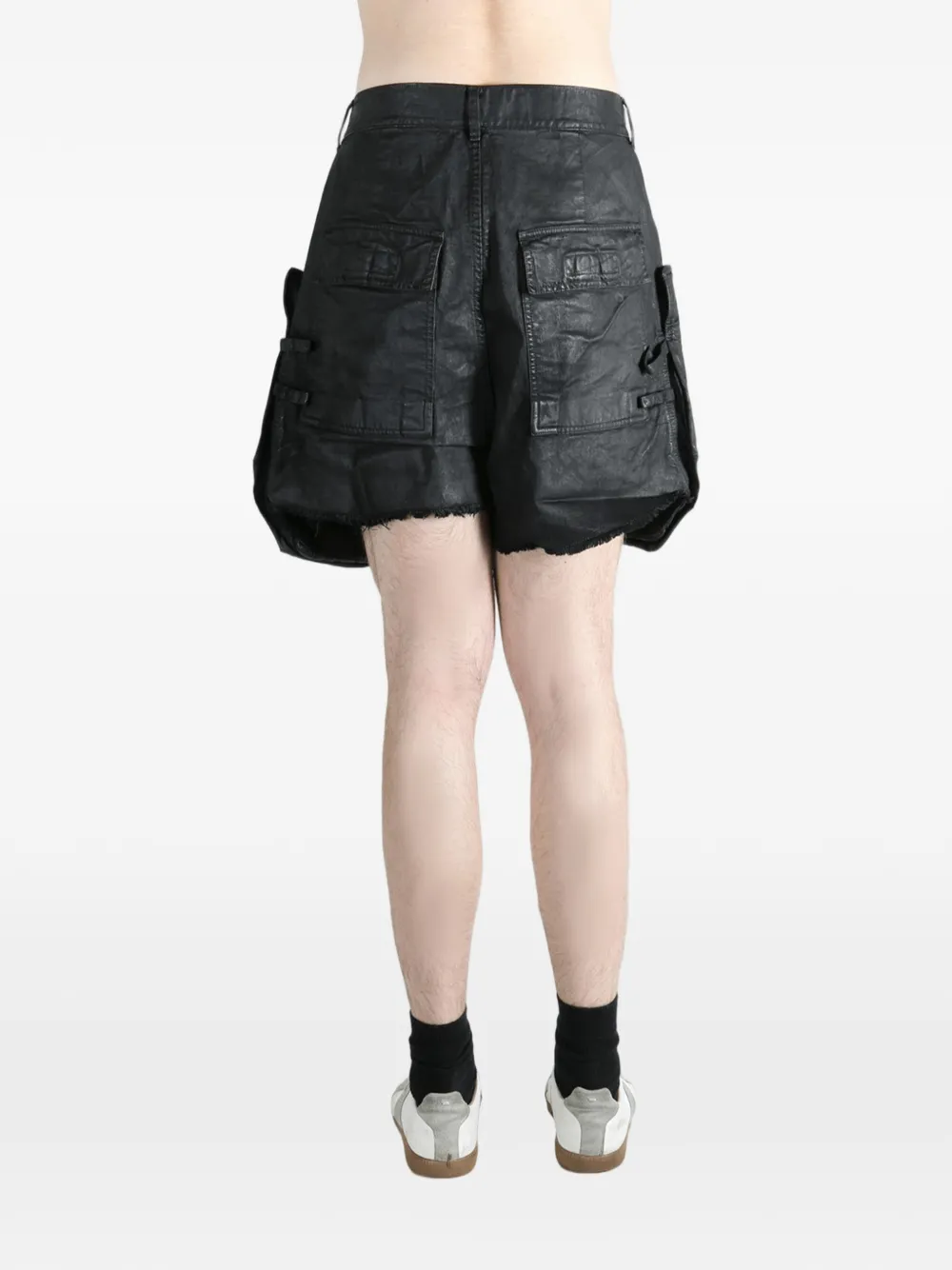 Rick Owens DRKSHDW Cargo shorts met franje afwerking Zwart