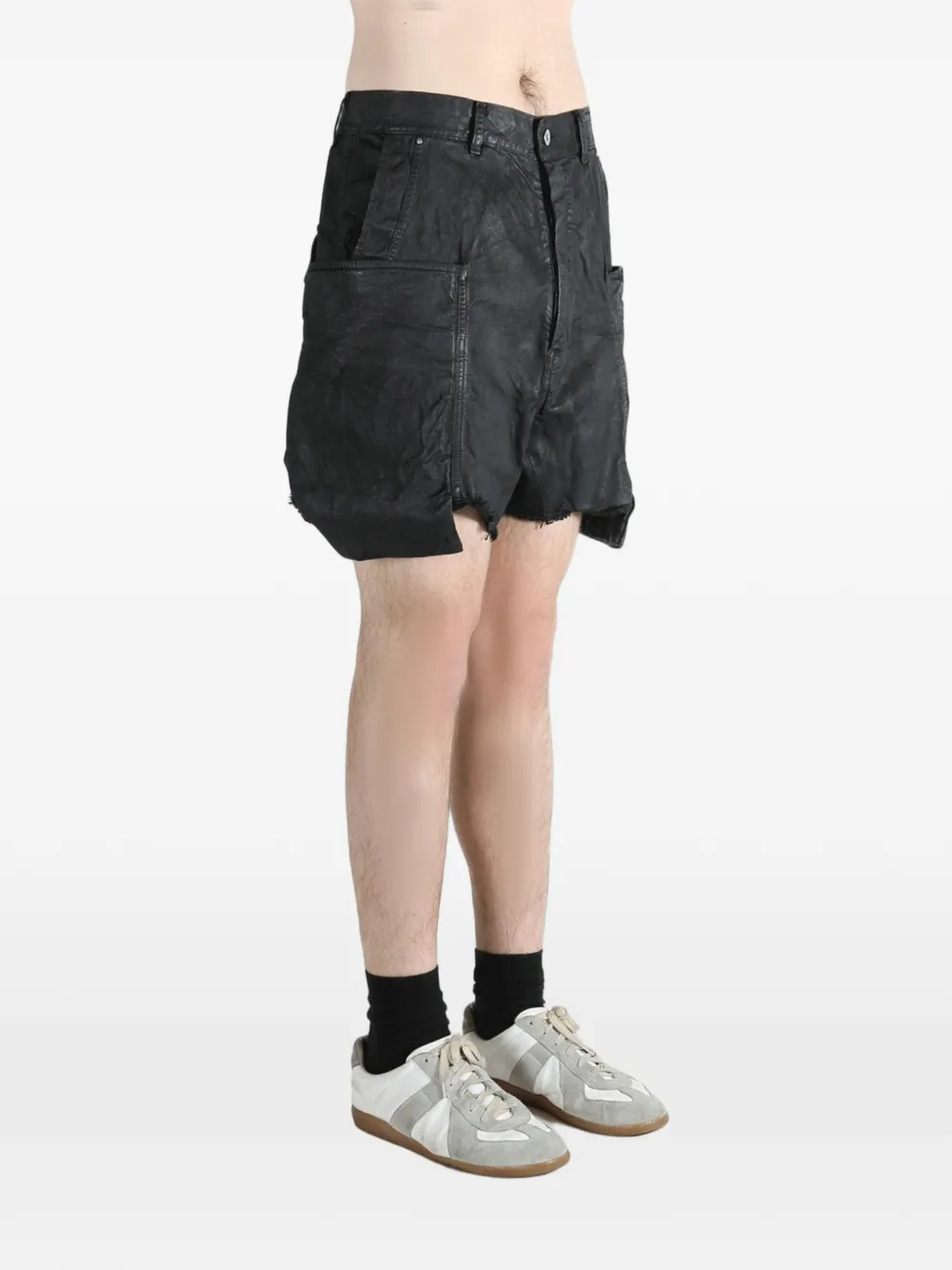 Rick Owens DRKSHDW Cargo shorts met franje afwerking Zwart
