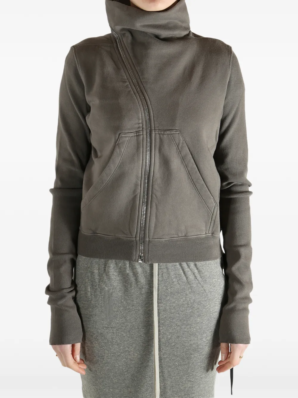rick owens・DRKSHDW ・スウェット　サイズS 24BARK Rick Owens DRKSHDW ジップアップ スウェットシャツ | グレー