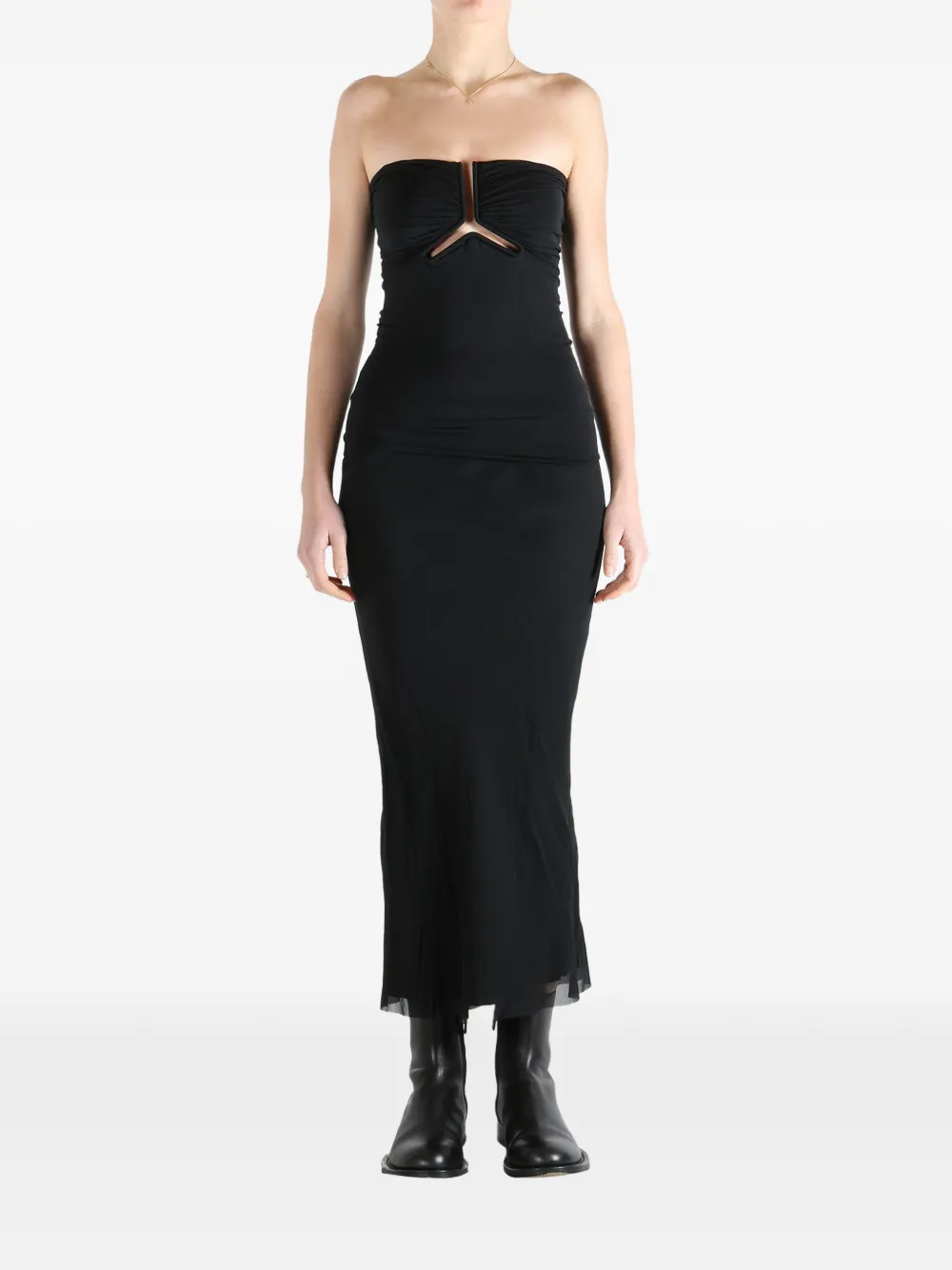 ruched-effect tube top