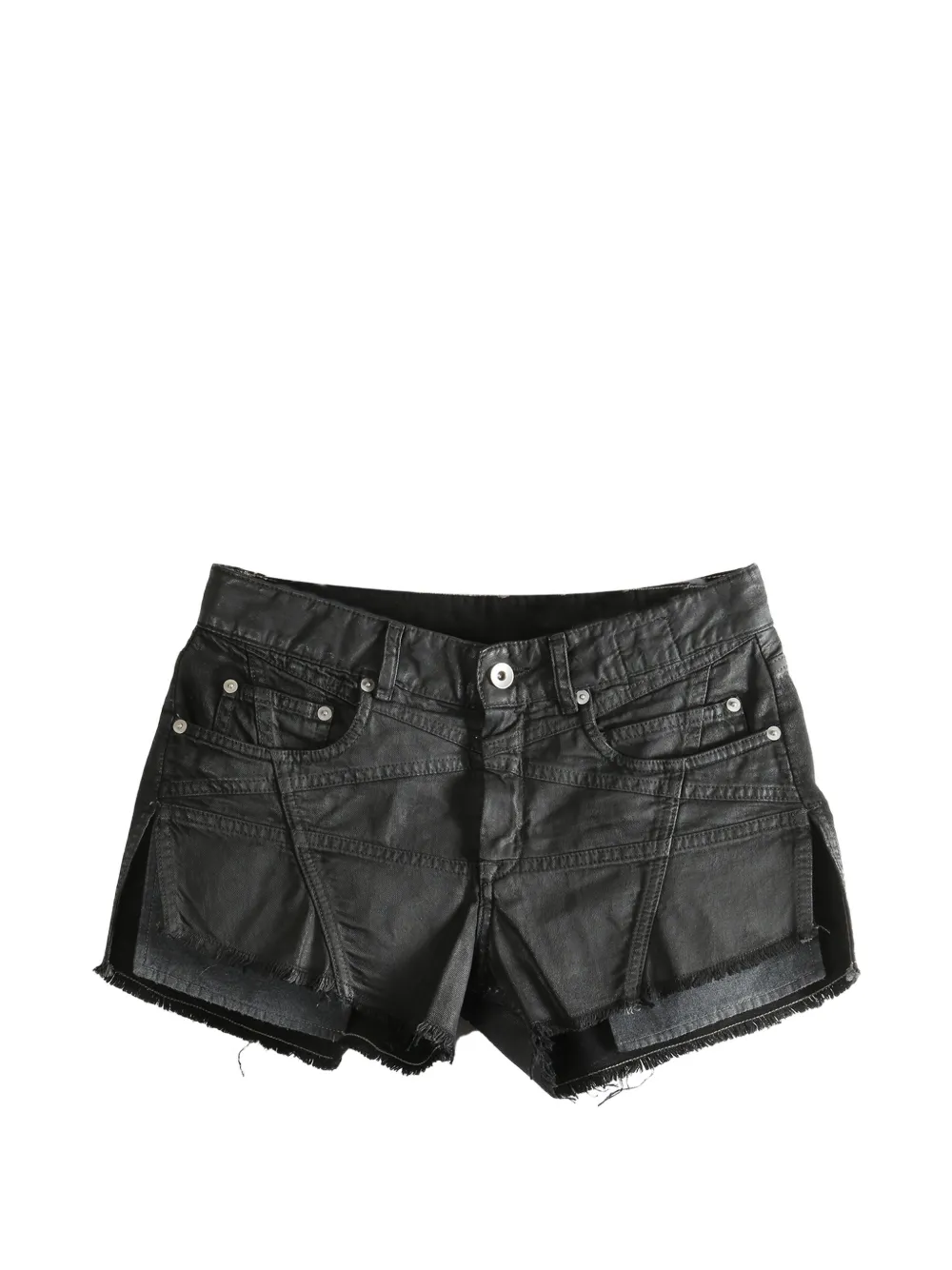 Rick Owens DRKSHDW fringed-hem shorts - Nero