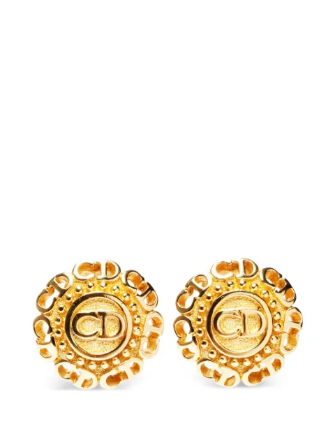 Christian Dior Pre-Owned 1980-1990 logo clip-on earrings