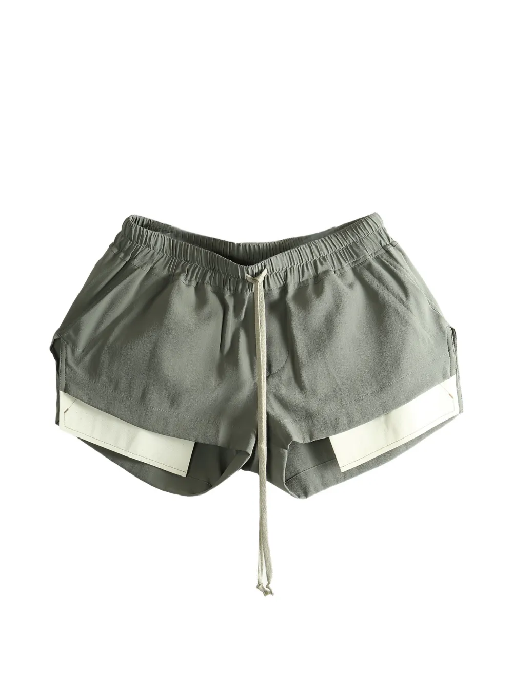 Rick Owens drawstring panelled shorts - Verde