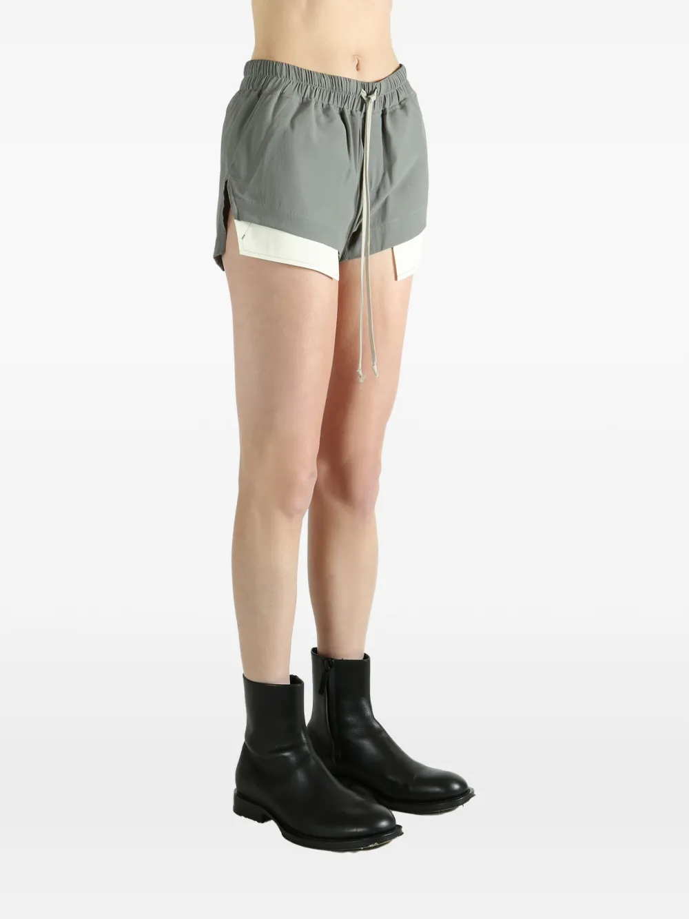  Rick Owens Drawstring Panelled Shorts - Green 