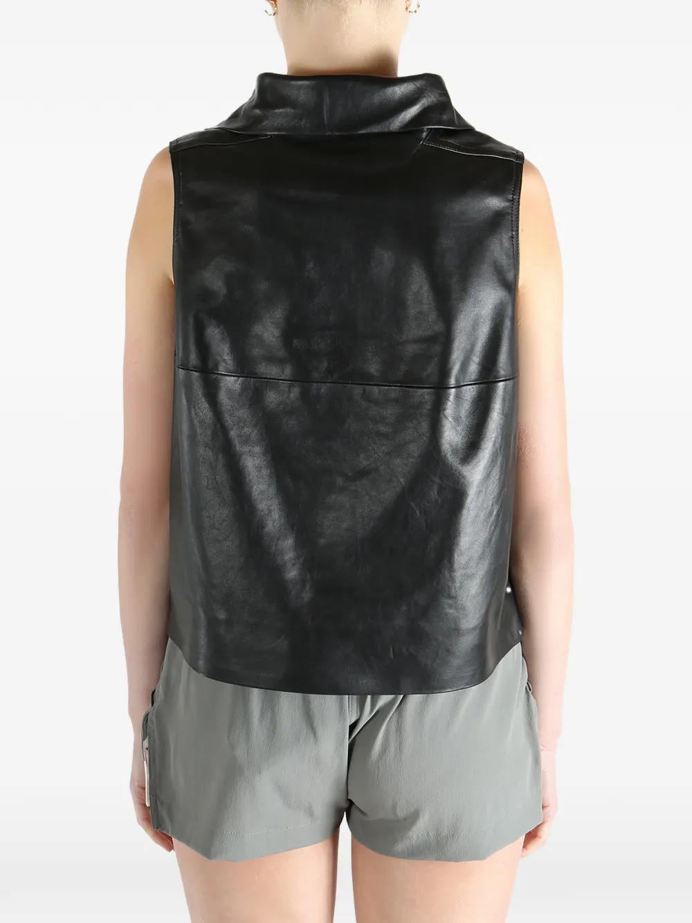 zip-up collar top