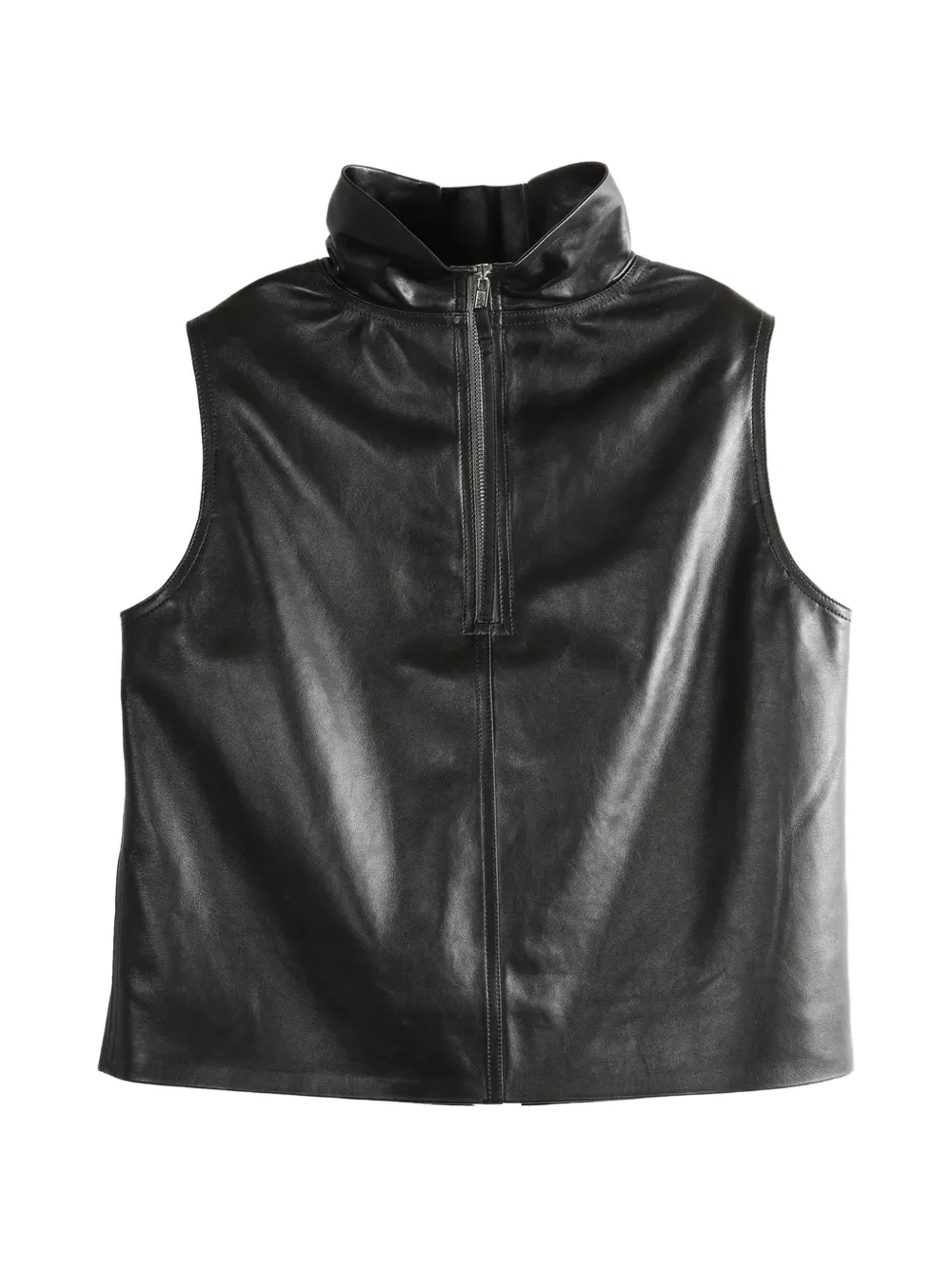 Rick Owens zip-up collar top - Nero