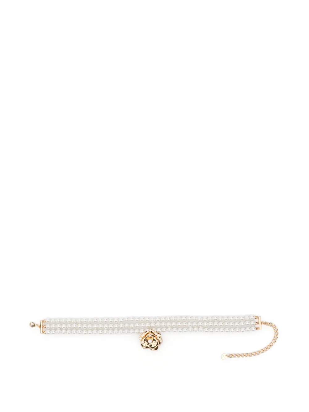 Self-Portrait rose pearled necklace - Oro