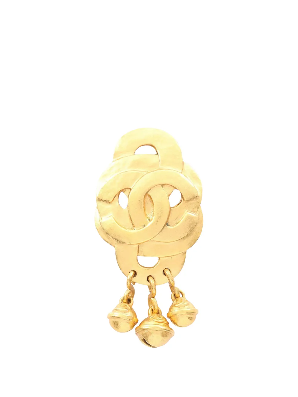 CHANEL Pre-Owned 1995 Gold Plated CC Bell Brooch costume brooch - Oro