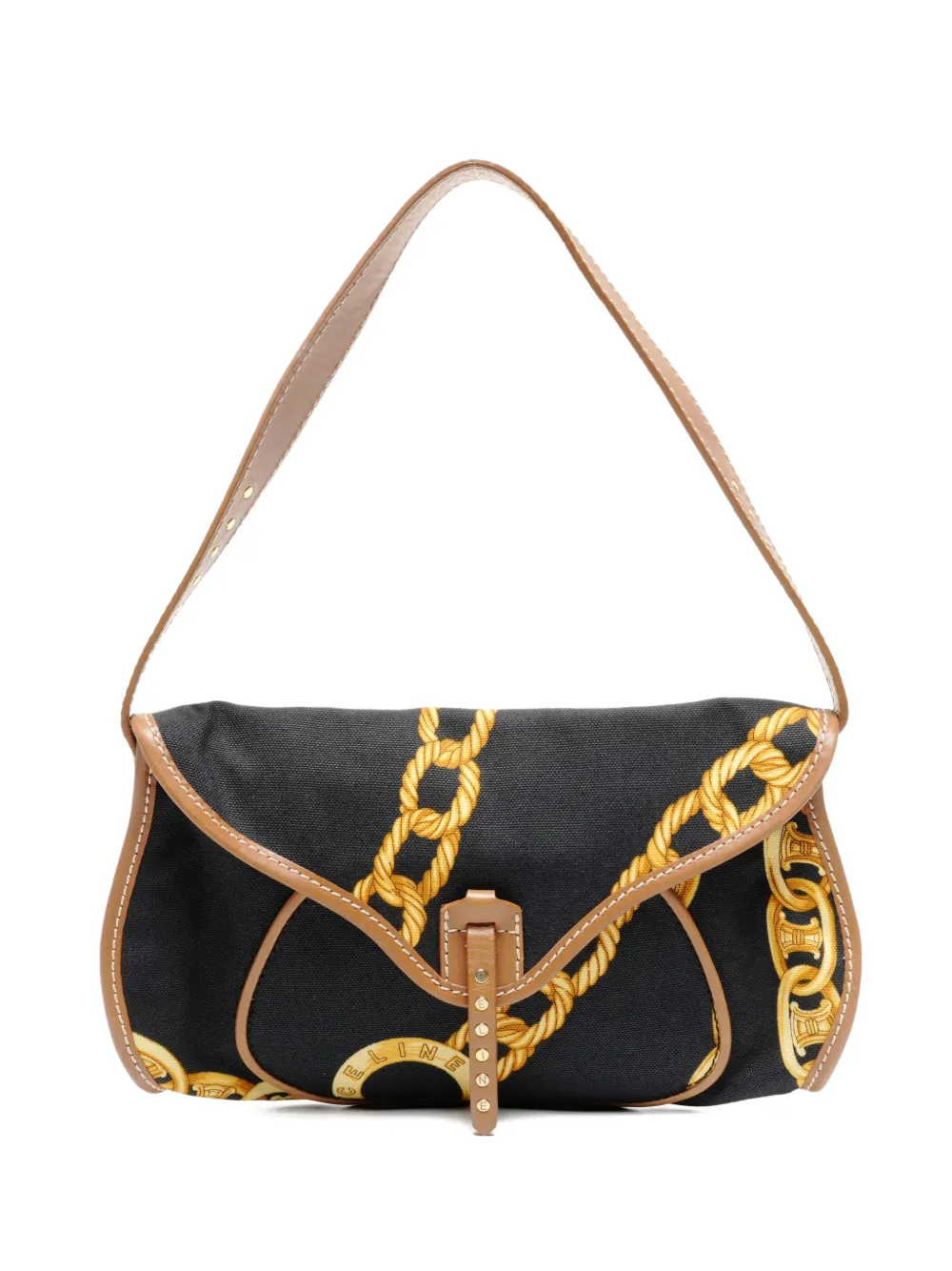 Celine Pre-Owned 2000s chain-print shoulder bag - Nero