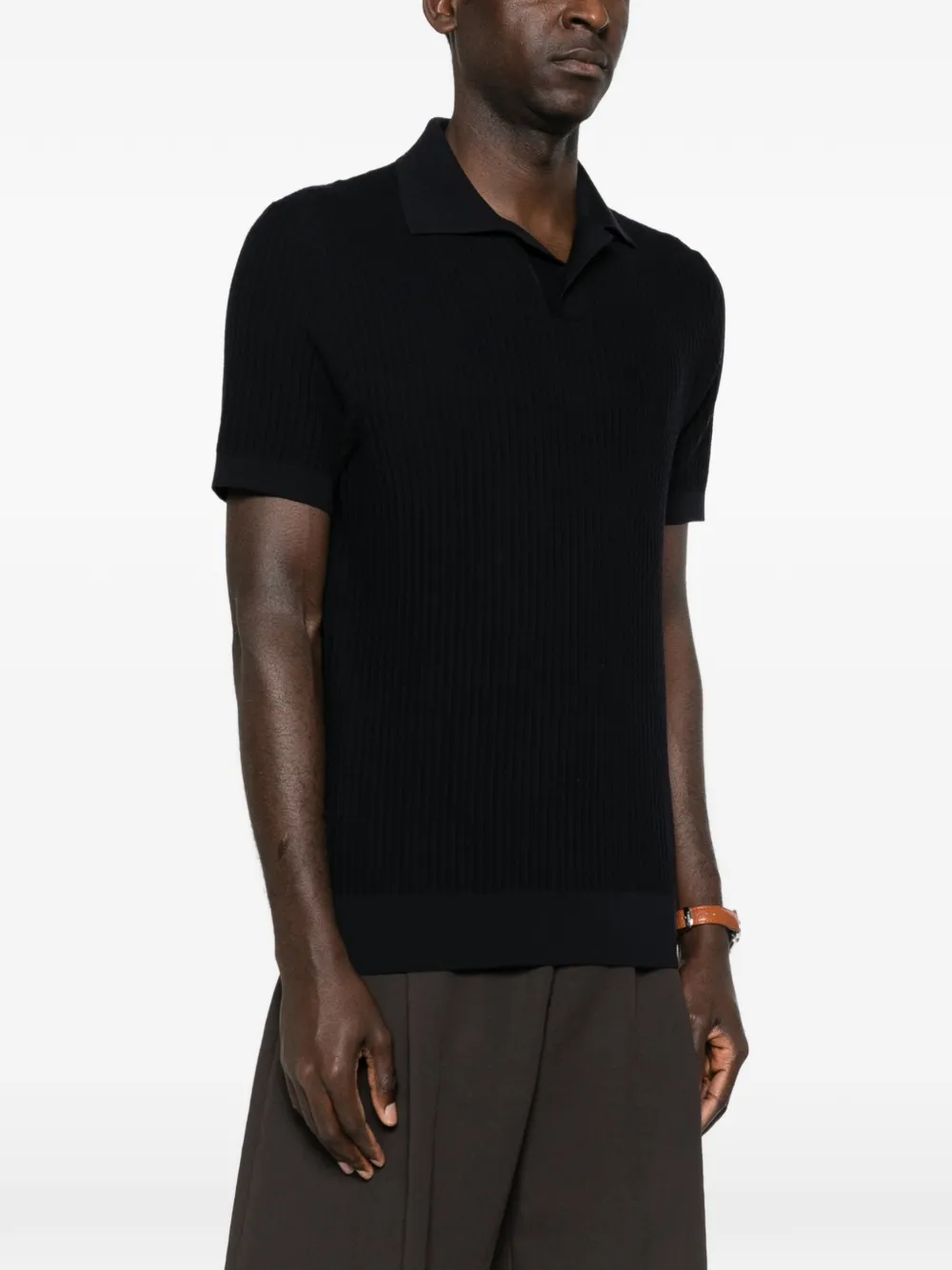 Brioni Geribbeld T-shirt Blauw