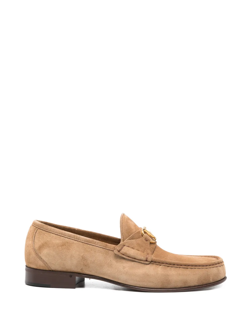 Valentino Garavani logo-plaque suede loafers - Toni neutri