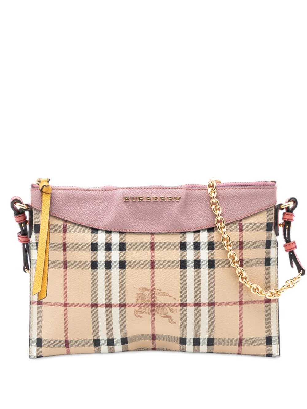 Burberry Pre-Owned 2000-2017 Haymarket Check Coated Canvas Peyton crossbody bag - Marrone