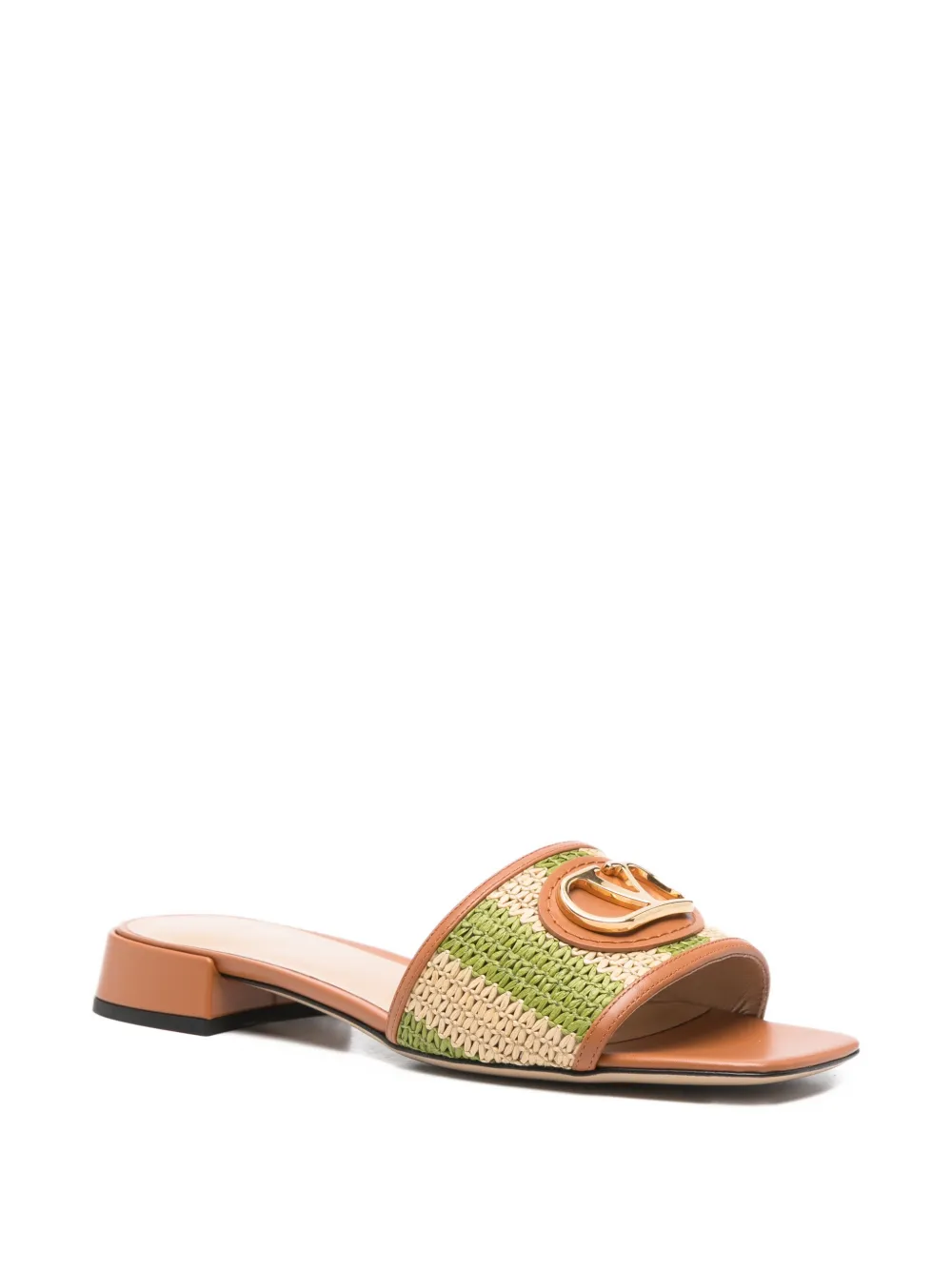 Valentino Garavani V-logo leather sandals Beige