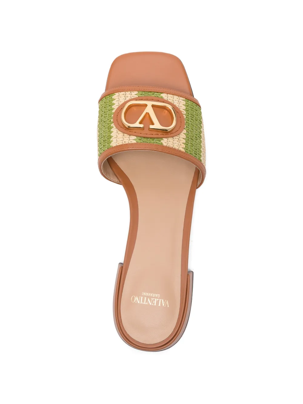 Valentino Garavani V-logo leather sandals Beige