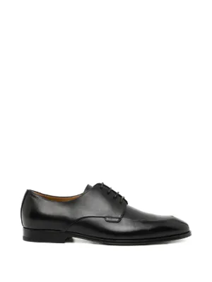 Balenciaga Logo Square Toe Derby Shoes | Black | FARFETCH
