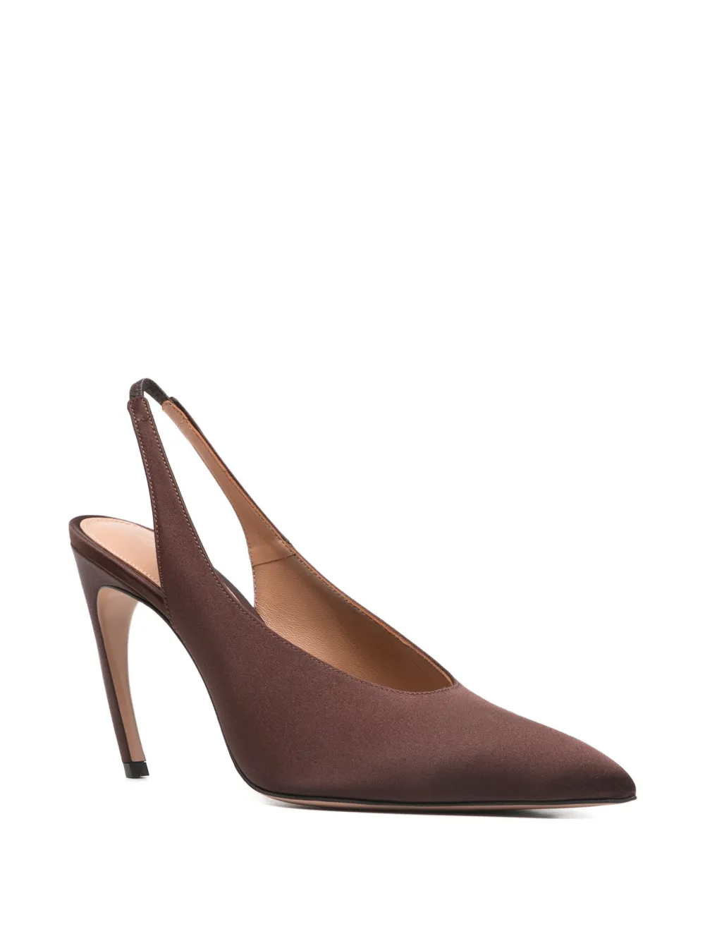 The Attico Viper slingback pumps met puntige neus Bruin