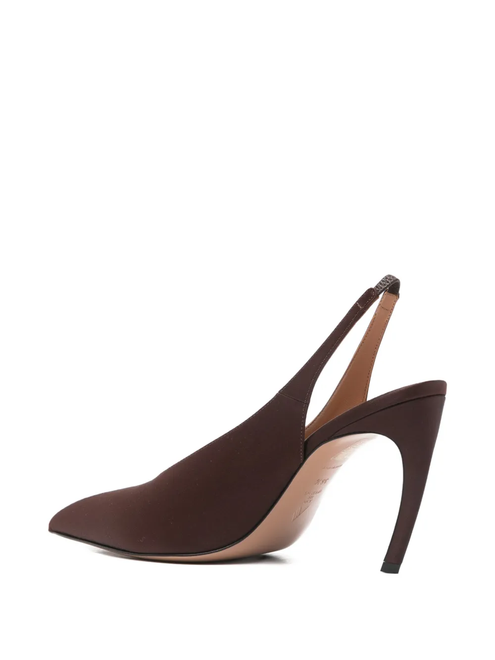 The Attico Viper slingback pumps met puntige neus Bruin