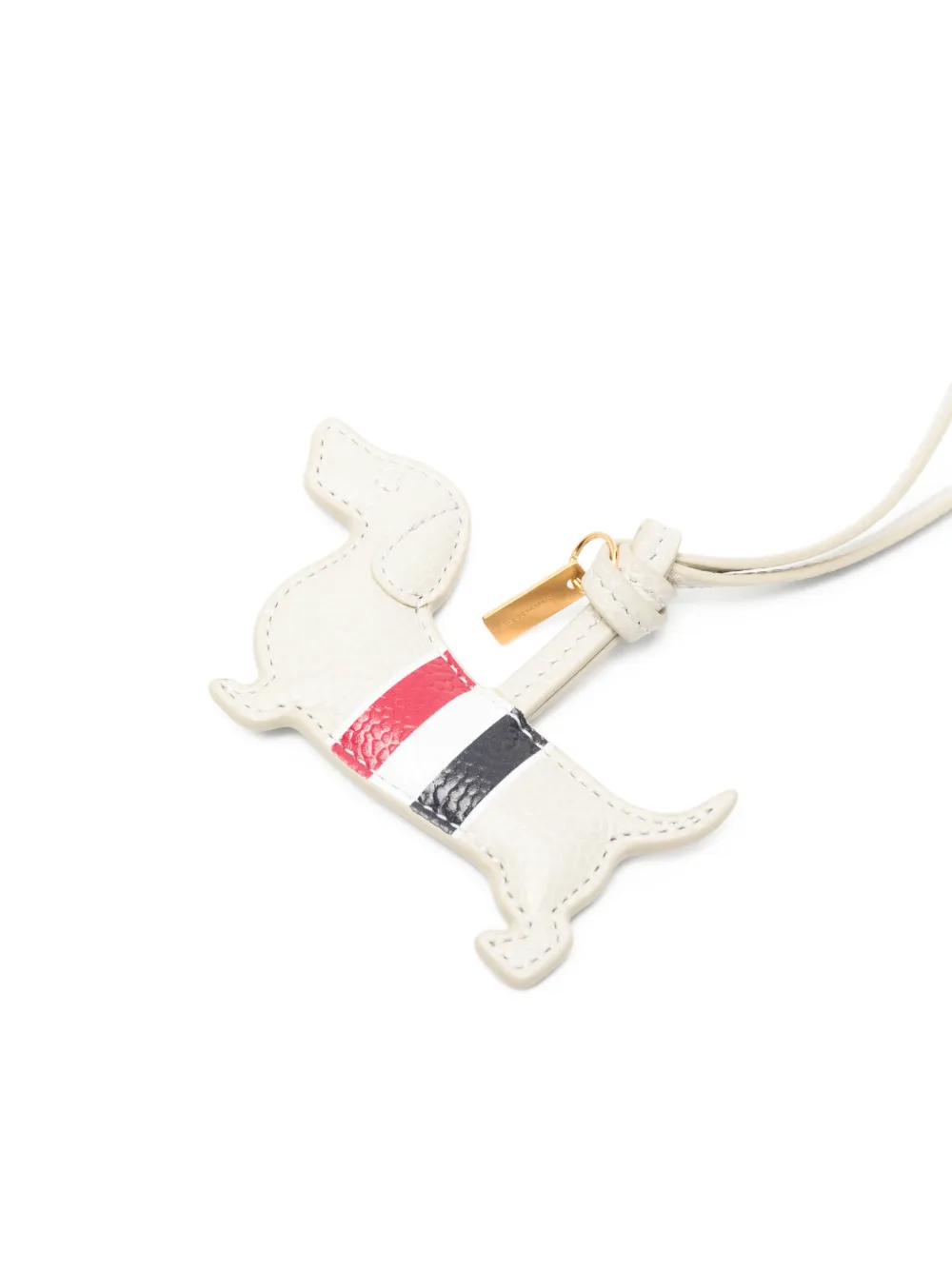  Thom Browne Dog-shape Stripe-detail Keyring - Neutrals 