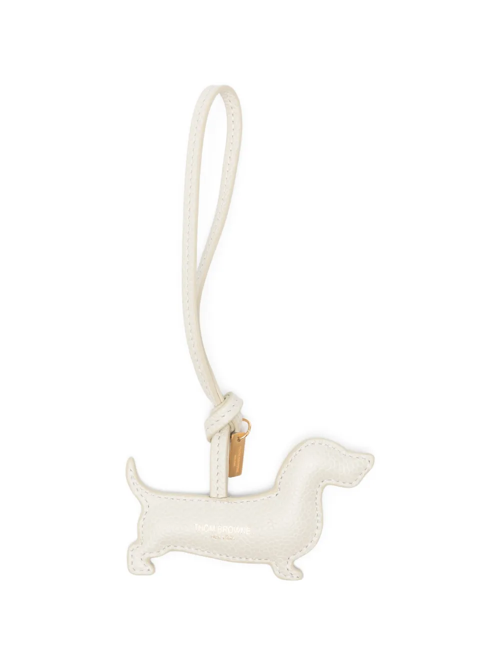  Thom Browne Dog-shape Stripe-detail Keyring - Neutrals 