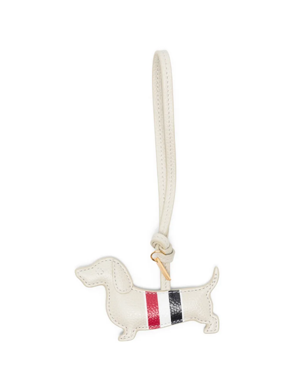 Thom Browne dog-shape stripe-detail keyring - Nude