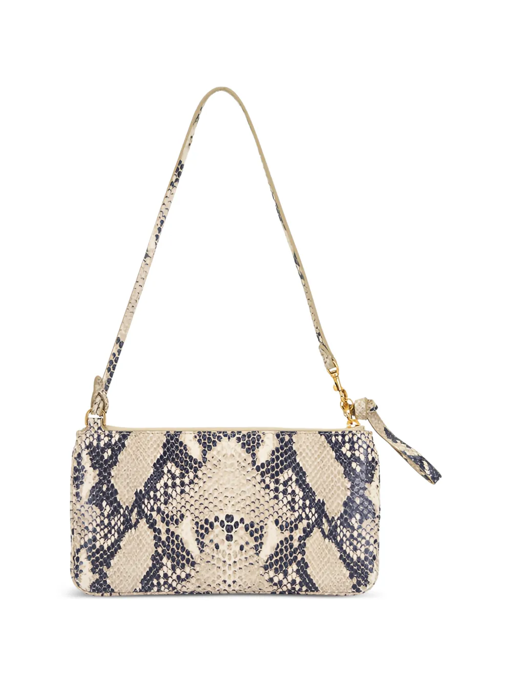  Balenciaga Rodeo Snake-effect Leather Shoulder Bag - Neutrals 