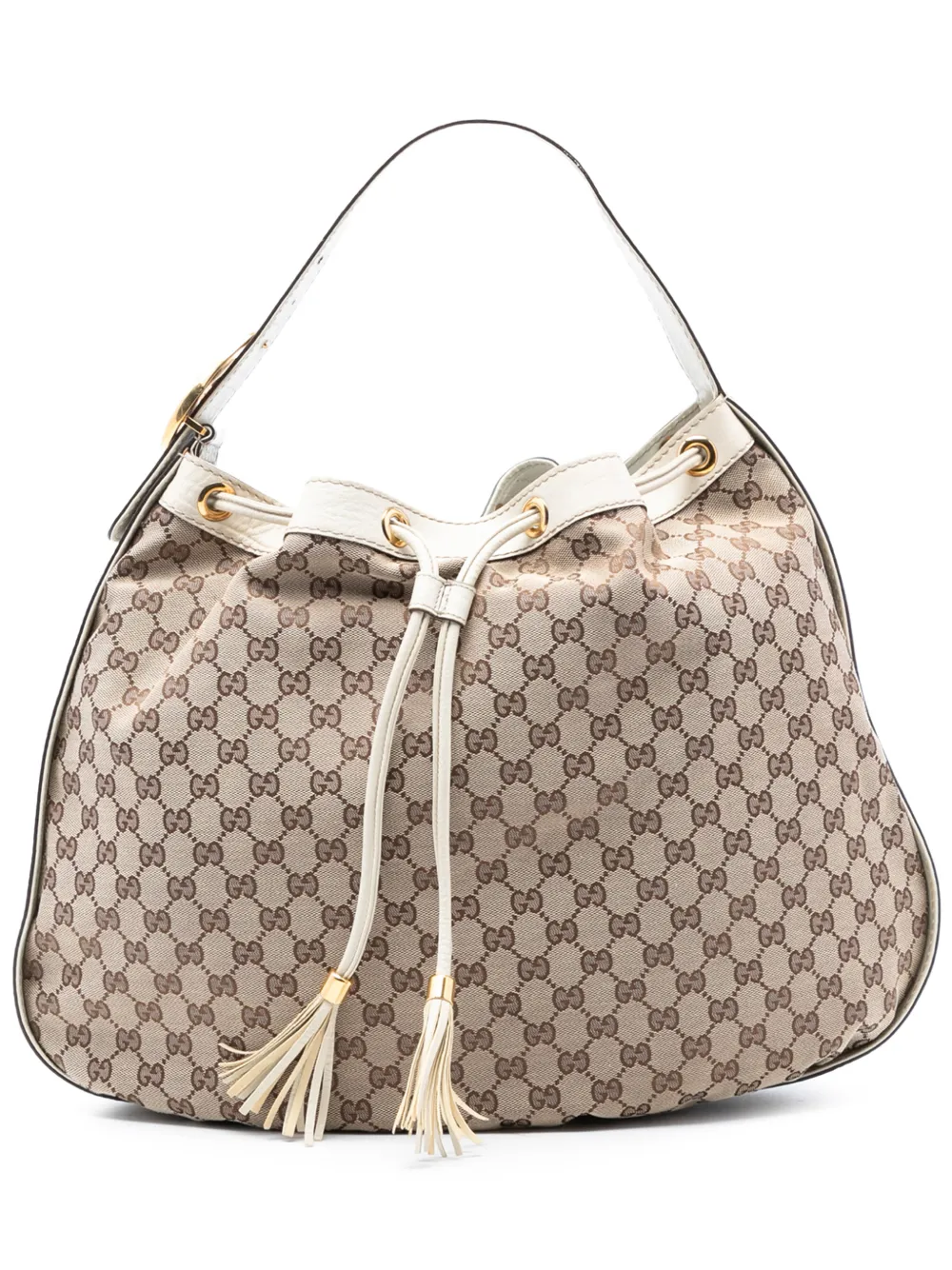 Gucci Pre-Owned 2016-2025 GG Canvas Interlocking Icon Drawstring Hobo shoulder bag - Marrone