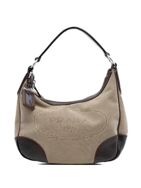 Prada Pre-Owned bolso de hombro Canapa de lona con logo 2010-2025