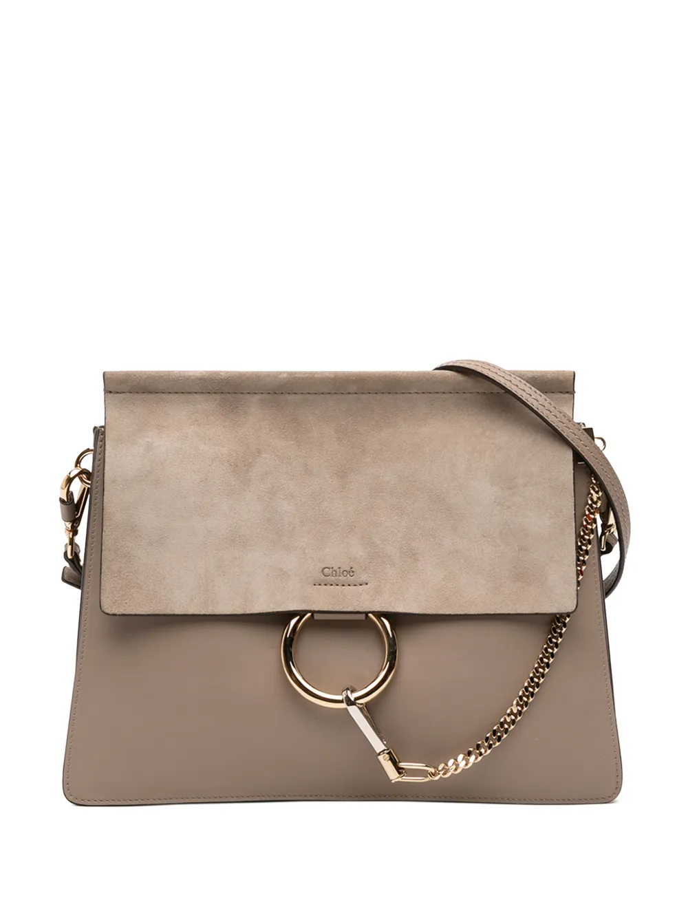 Chloé Pre-Owned 2015-2025 Medium Calfskin and Suede Faye crossbody bag - Marrone