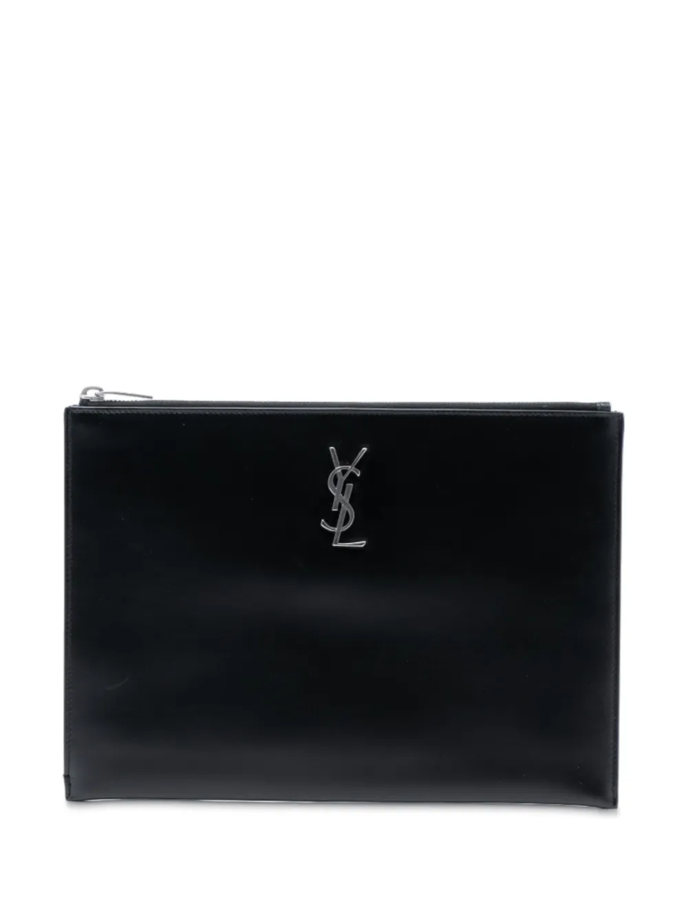Saint Laurent Pre-Owned 2018 Leather Monogram Ipad Case clutch bag - Nero