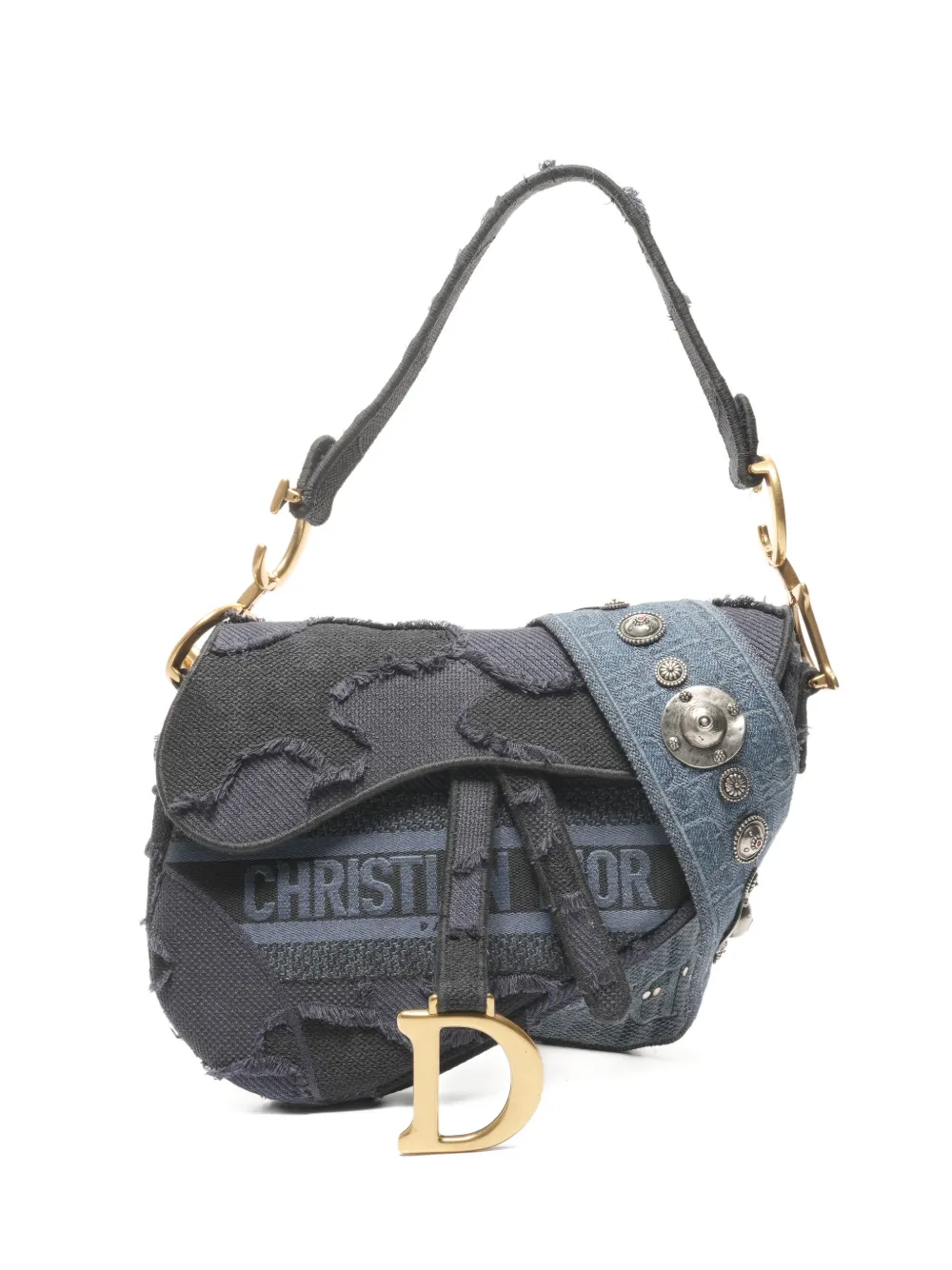 Christian Dior Pre-Owned 2005 jacquard saddle shoulder bag – Blue