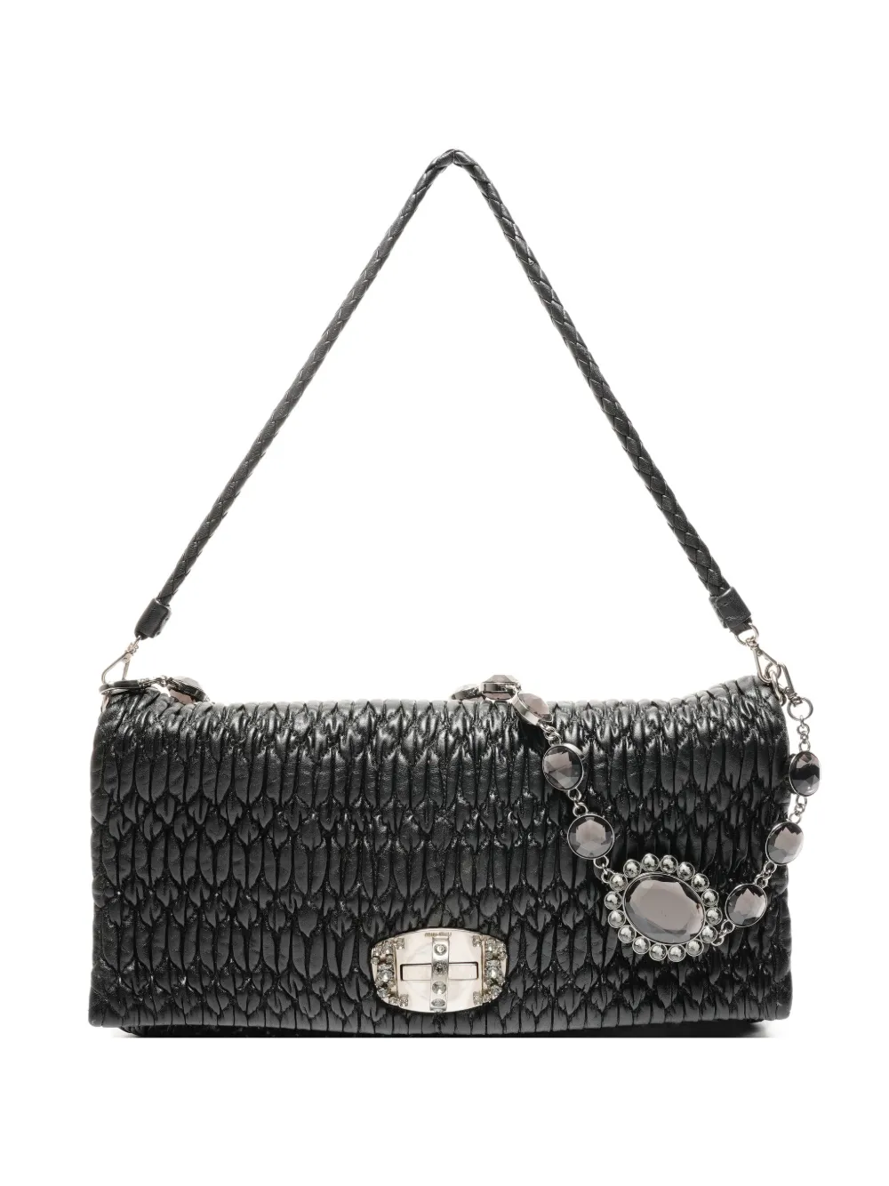 Miu Miu Pre-Owned 2010s crystal shoulder bag - Nero