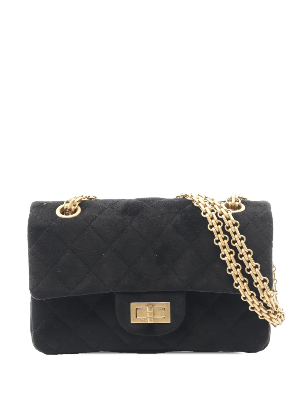 CHANEL Pre-Owned 2019 Reissue 2.55 Quilted Velvet Single Flap shoulder bag - Nero