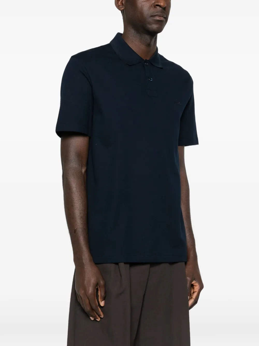  Brioni Buttoned Polo Shirt - Blue 