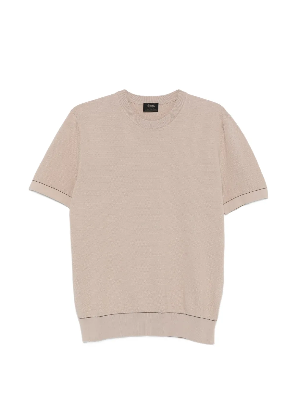 Brioni contrast-trim T-shirt - Toni neutri